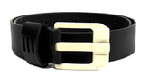 HAARLEM Men KUZE 16310 Leather Belt Plain Black